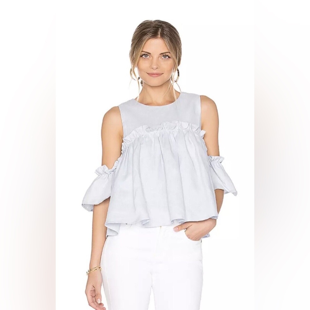 J.O.A. Layered Ruffle Cold Shoulder Top - Picture 7 of 12